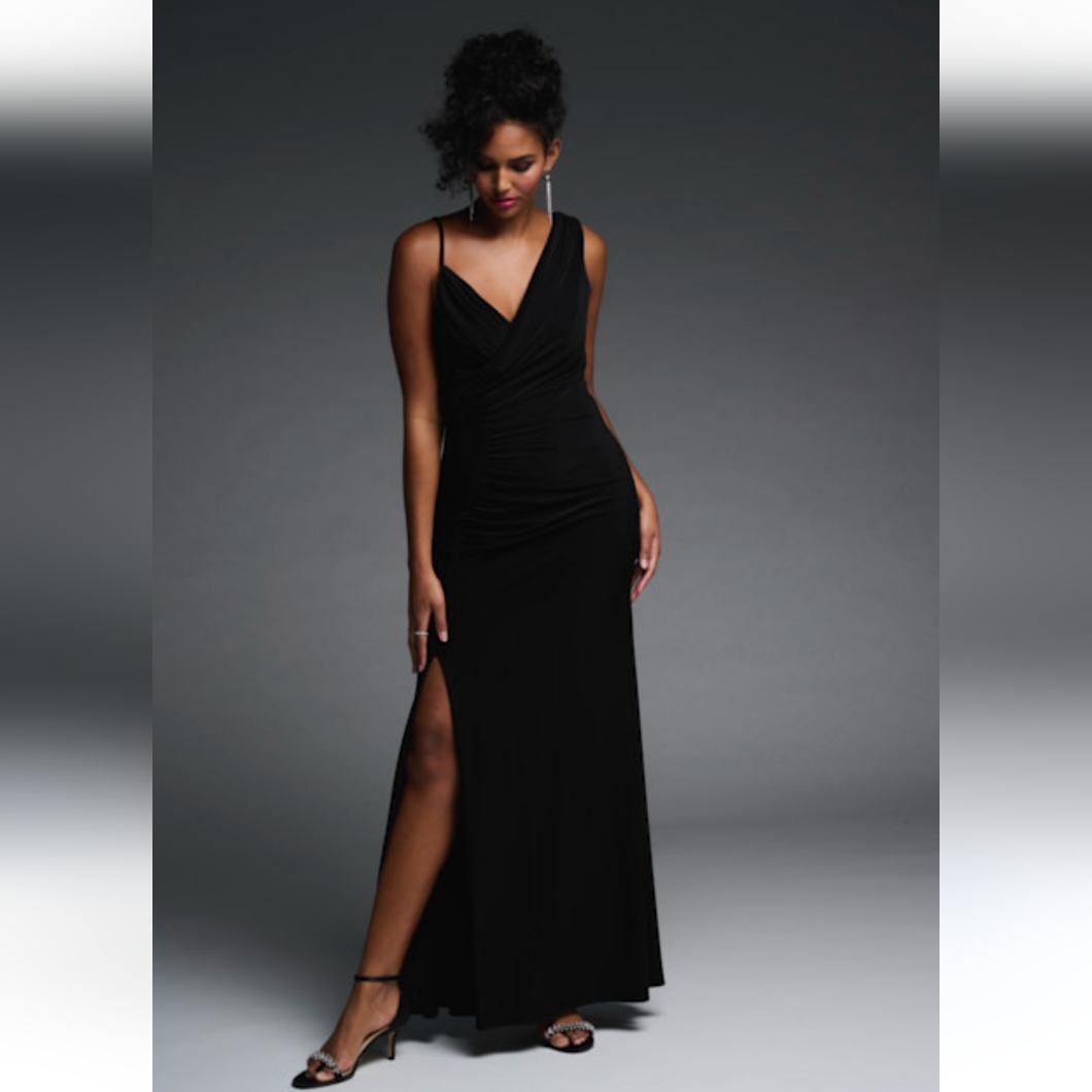 Joseph Ribkoff Elegent Long Black Evening Gown Style 223714 New